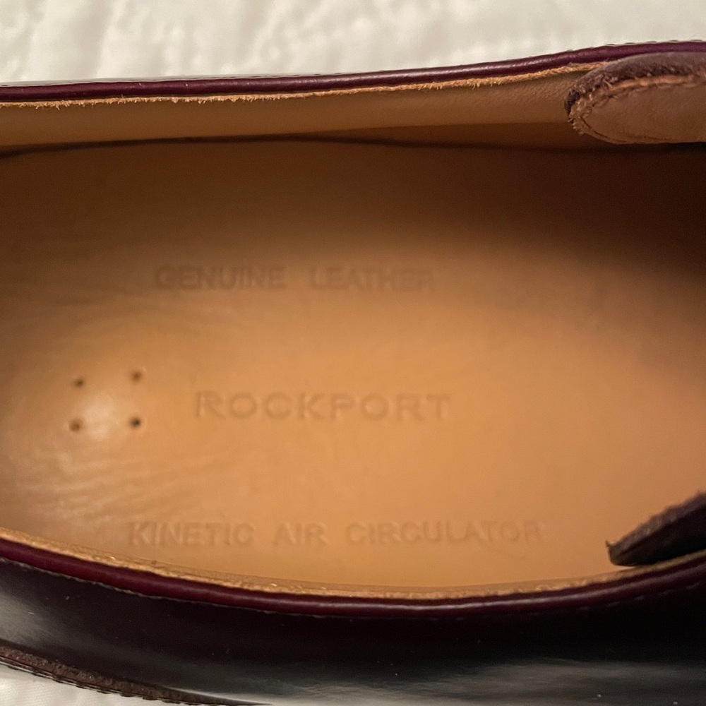 ROCKPORT Men’s Brown Leather Dress Shoes Size 12 Lace Up Tie Shoes Like New - Picture 2 of 14